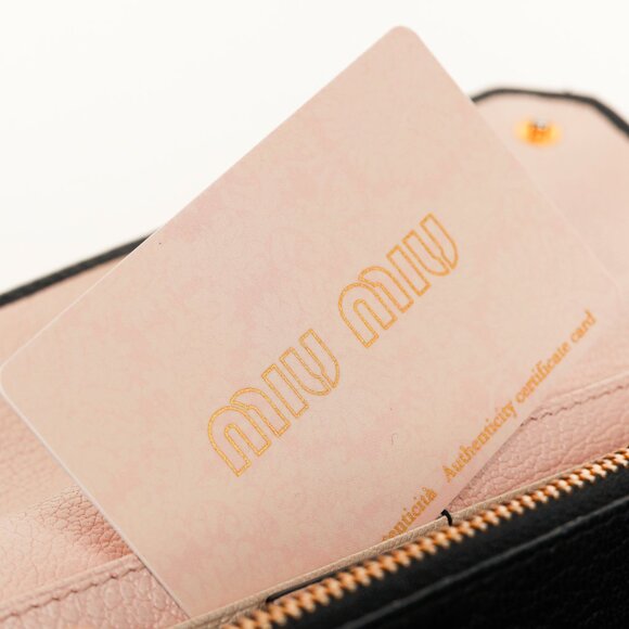 Miu Miu Black Madras Leather Long Wallet - Picture 11 of 12